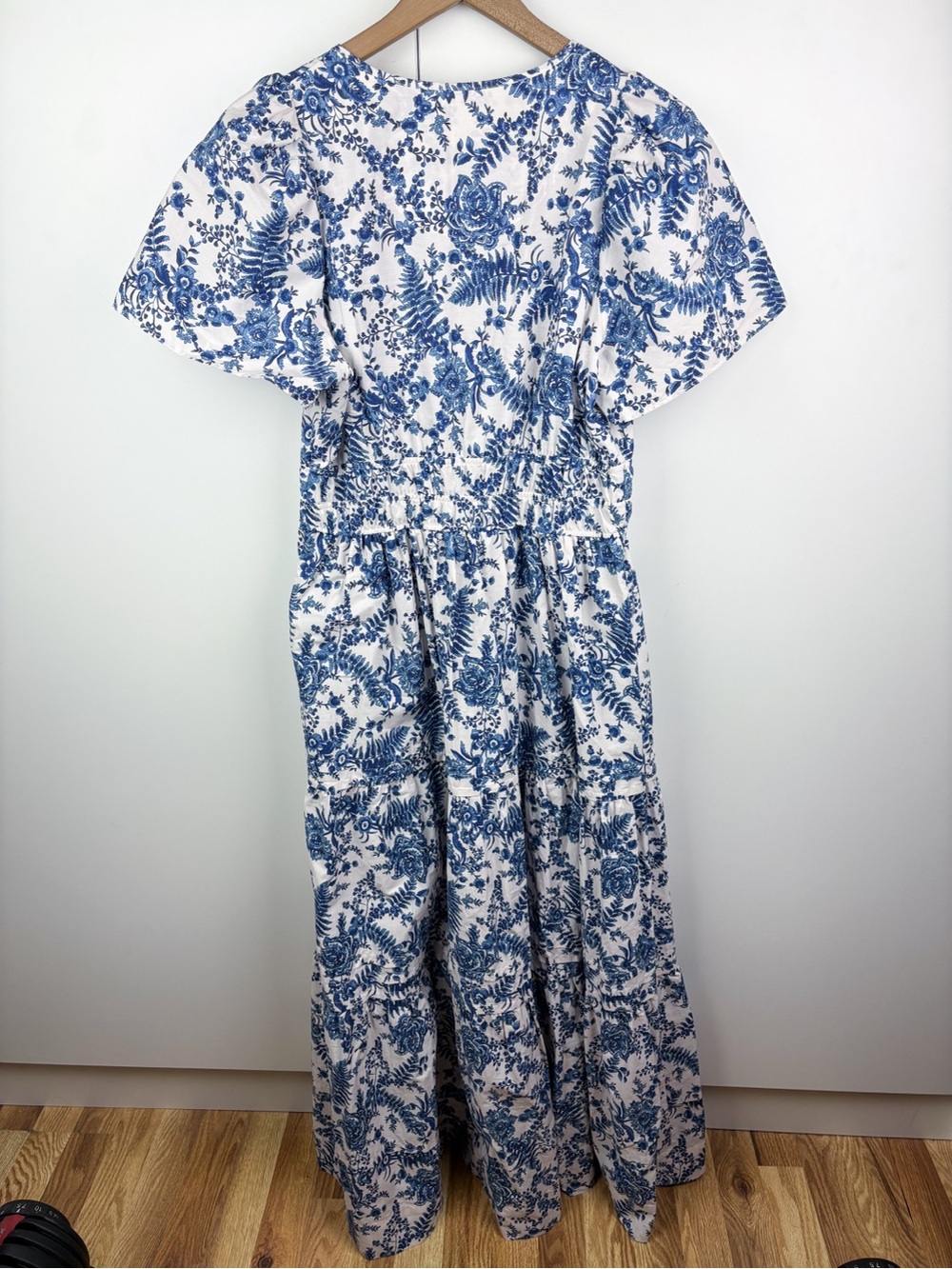 Anthropologie Somerset Maxi Dress Toile Floral Blue White 100% Cotton Small - Picture 6 of 6